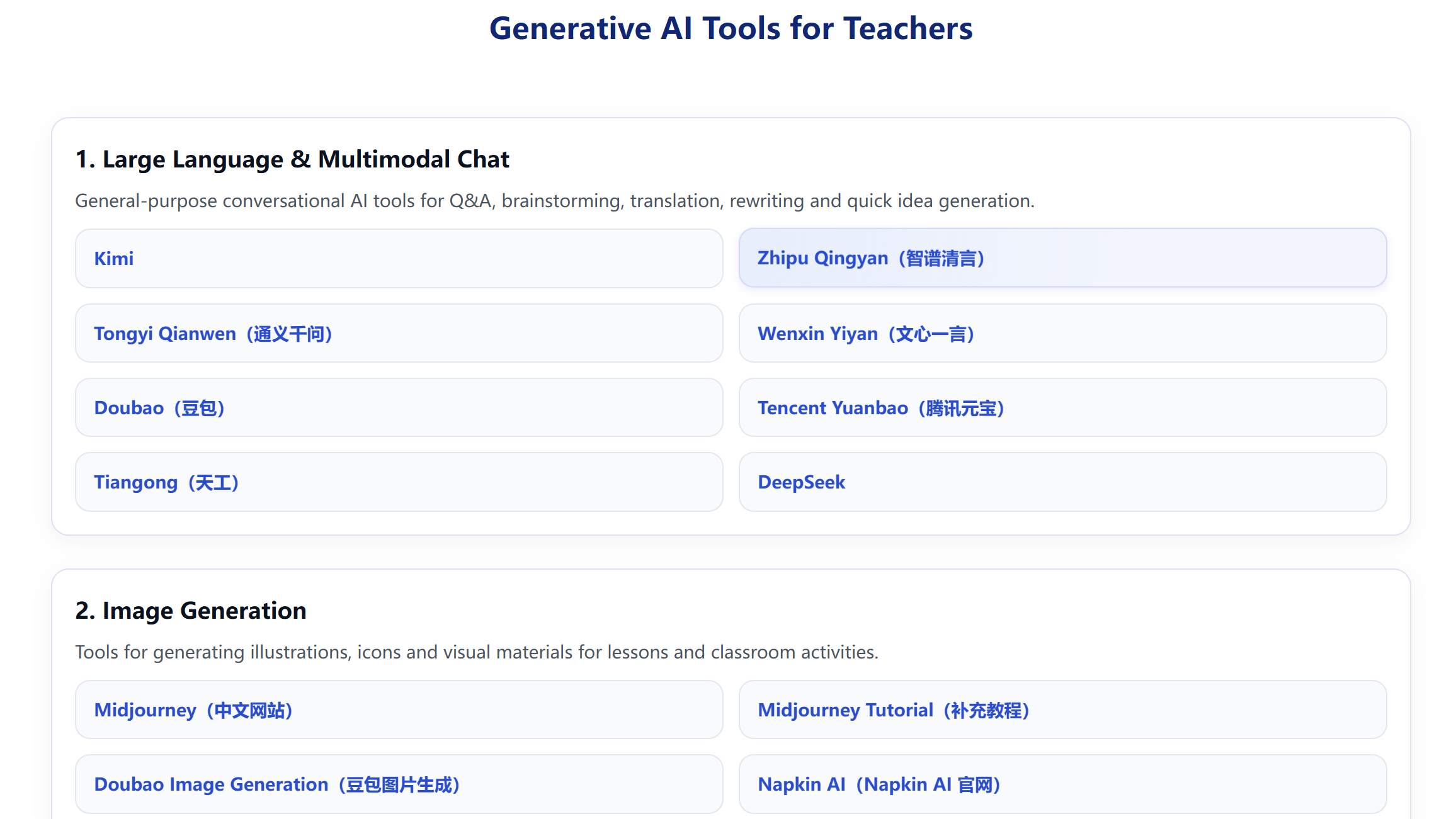 Generative AI Tools for Teachers